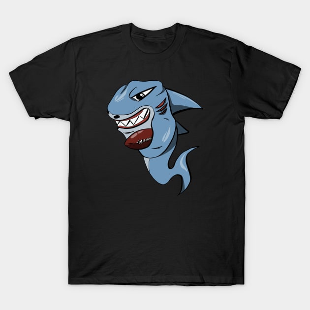 Football Shark Mascot T-Shirt by Foxxy Merch